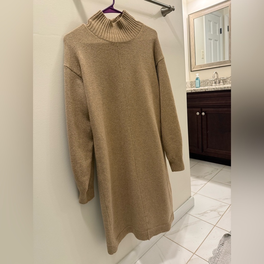 Banana Republic Camel Cowl Neck Sweater Dress